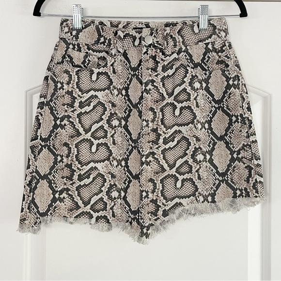 Zara Snake Print Denim Mini Skirt - XS - Picture 2 of 6